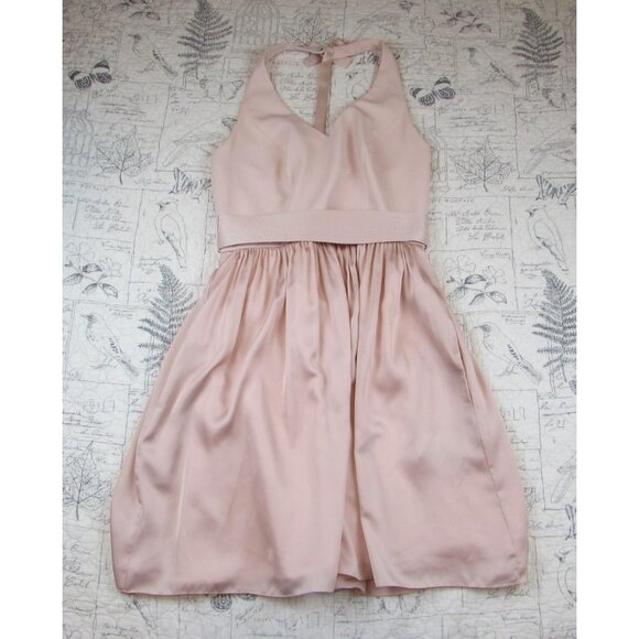 White by Vera Wang Short Halter T Back Dress Blush Pink Cocktail Wedding guest 6 - Picture 1 of 6